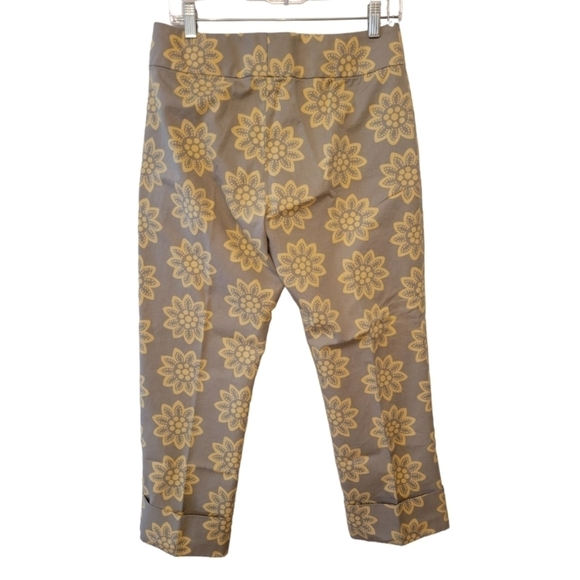 Banana Republic Floral Taupe Crop Trouser Pants Size 8 - Picture 2 of 4